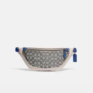 Coach League Belt Bag Signature Jacquard Textile/Blue Fin